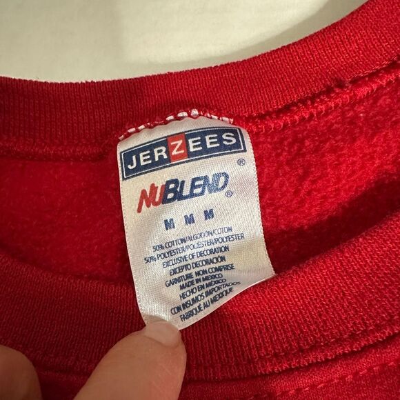 Y2K Santa Clause Belly Red Crewneck Pullover Sweatshirt - Picture 4 of 4